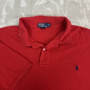 Polo Ralph Lauren Shirt Mens 2XLT Red Polo Classic Cotton Preppy Academia
